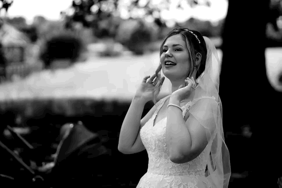 Us on our wedding day, smiling and celebrating